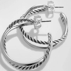 David Yurman Crossover Hoop Earrings